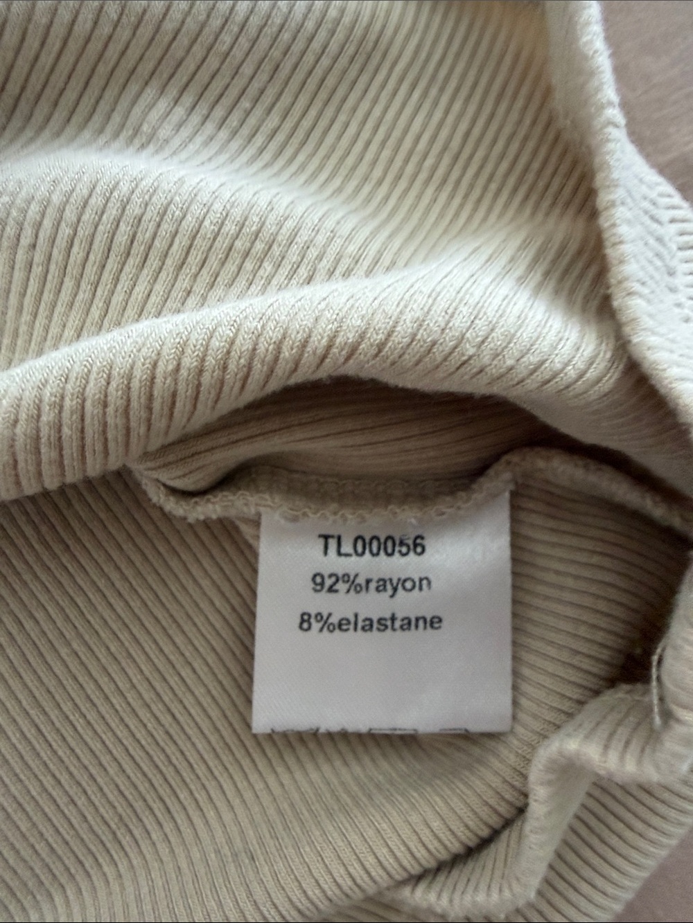 Source Unknown Cream Ribbed Tank Top - Picture 4 of 6